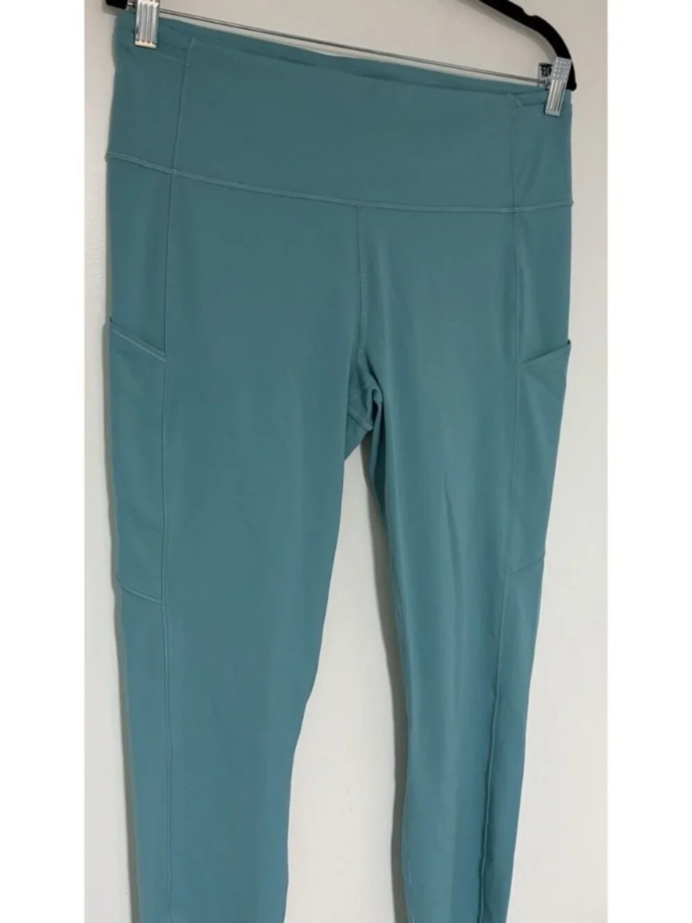 Lululemon Women’s Fast & Free Teal High Rise Laser Edge Hem Leggings Sz 14 NWOT